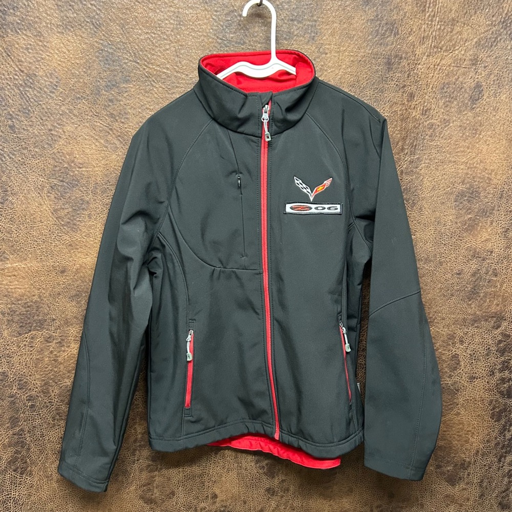 NWOT Corvette Z 06 Skull Ladies Large Landway Full Zip Jacket Black Red